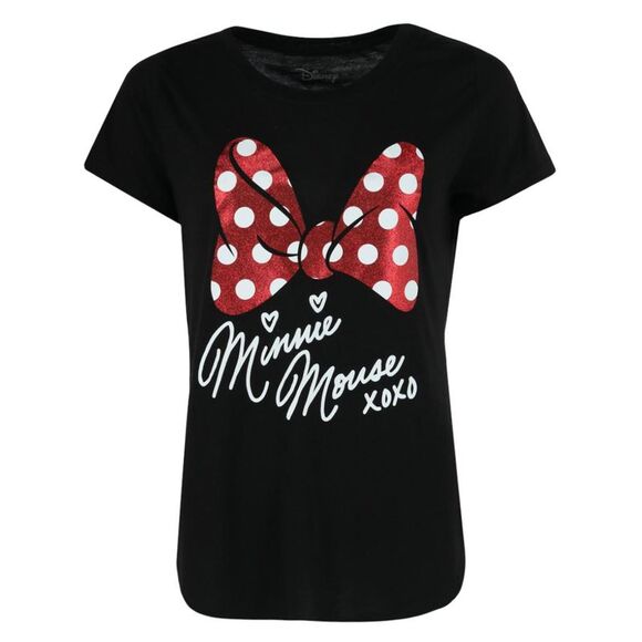 Jerry Leigh Women's Disney Minnie Mouse Glitter T-Shirt - Picture 1 of 4